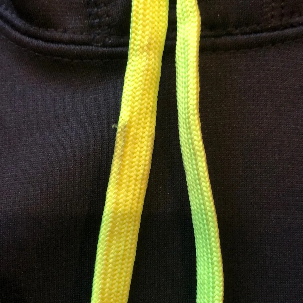Nike thermafit black and highlighter yellow hoodie - Picture 4 of 8